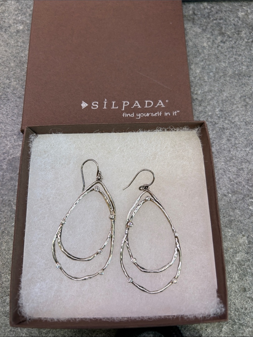 Silpada Sterling Hoop CZ Earrings w2268 constellation original box